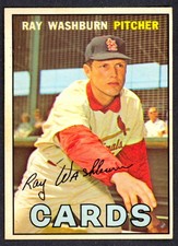 1967 TOPPS OPC O PEE CHEE BASEBALL #92 RAY WASHBURN NM ST. LOUIS CARDINALS