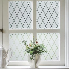 Lattice Frosted Window Film Window Privacy Film Static Cling Window