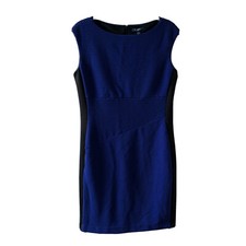 Chaps Sheath Cocktail Dress Womens 12 Multicolor Stripe Career Cap Sleeves