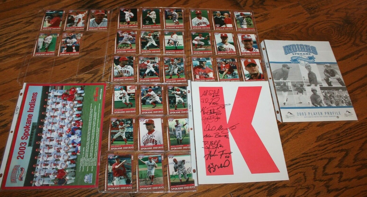 2003 Spokane Indians Minor League Baseball Cards With Autographs Ian