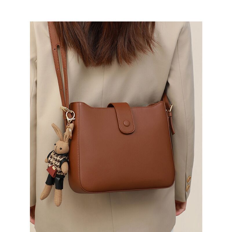 Crossbody Bag Real Leather Brown Women's Purse Handbag Ladies Shoulder Bag-image