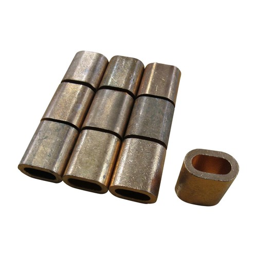 Copper Ferrules 4MM X10 (Oval Crimping Sleeves for Stainless Wire Rope) - Picture 3 of 7