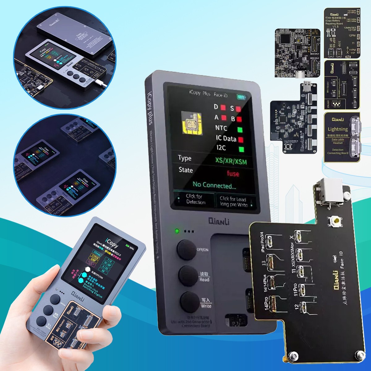 QianLi iCopy Plus V2.2 Detection Programmer Battery Health Warning+6 PCB  BoardKr