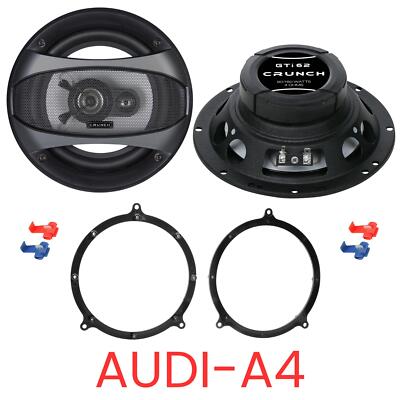Crunch GTI62 2-Way Coaxial Speaker Set Compatible with Audi A4 B5 (8D)