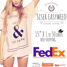 New Siser Easyweed IRON-ON Heat Transfer Vinyl 15"x1,5,10,25,50 Yd free shipping