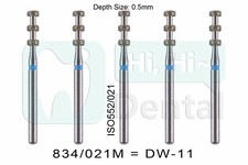 25Pcs Dental Diamond Burs FG Depth Marker Cutter 834/021M DW-11 Standard Grit
