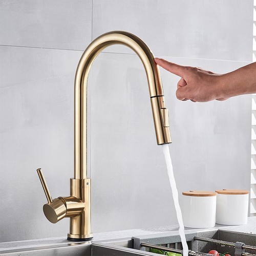 Sensor táctil grifo cocina extensible ducha mezclador acero inoxidable - Imagen 84 de 123