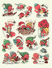 Vintage Hallmark Christmas birds Stickers one sheet 1982 Exc Condition
