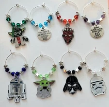 Set of 8 Star Wars Wine Glass Charms Pendant Markers