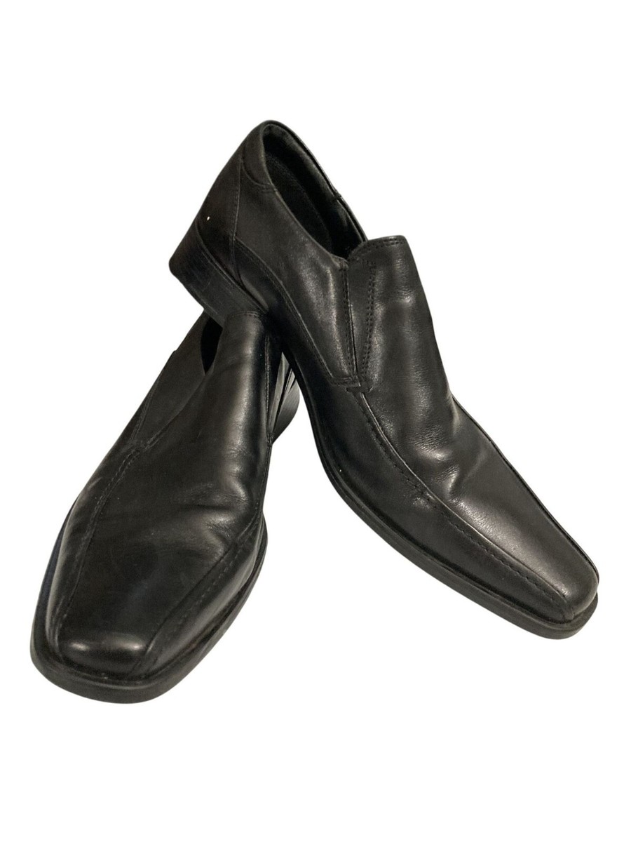 Venturini Men's Size 9M Black Leather Slip-On Loafers Italy