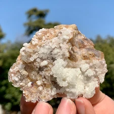 95G Beautiful Natural White Calcite Crystal Cluster Mineral Specimen/China