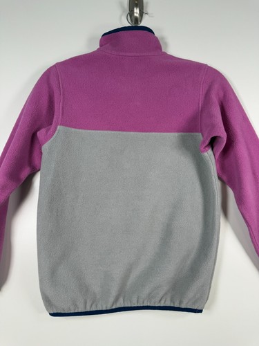 Patagonia Synchilla Kids Girls Snap-T Pullover Fleece Jacket Pink Gray Sz L-12 - Picture 15 of 16