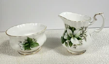 Royal Albert Trillium Sugar Bowl and Creamer Discontinued 1997 VTG