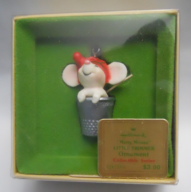 Vintage Hallmark Tree Trimmer 1978 MERRY MOUSE in THIMBLE Ornament 1st in Series