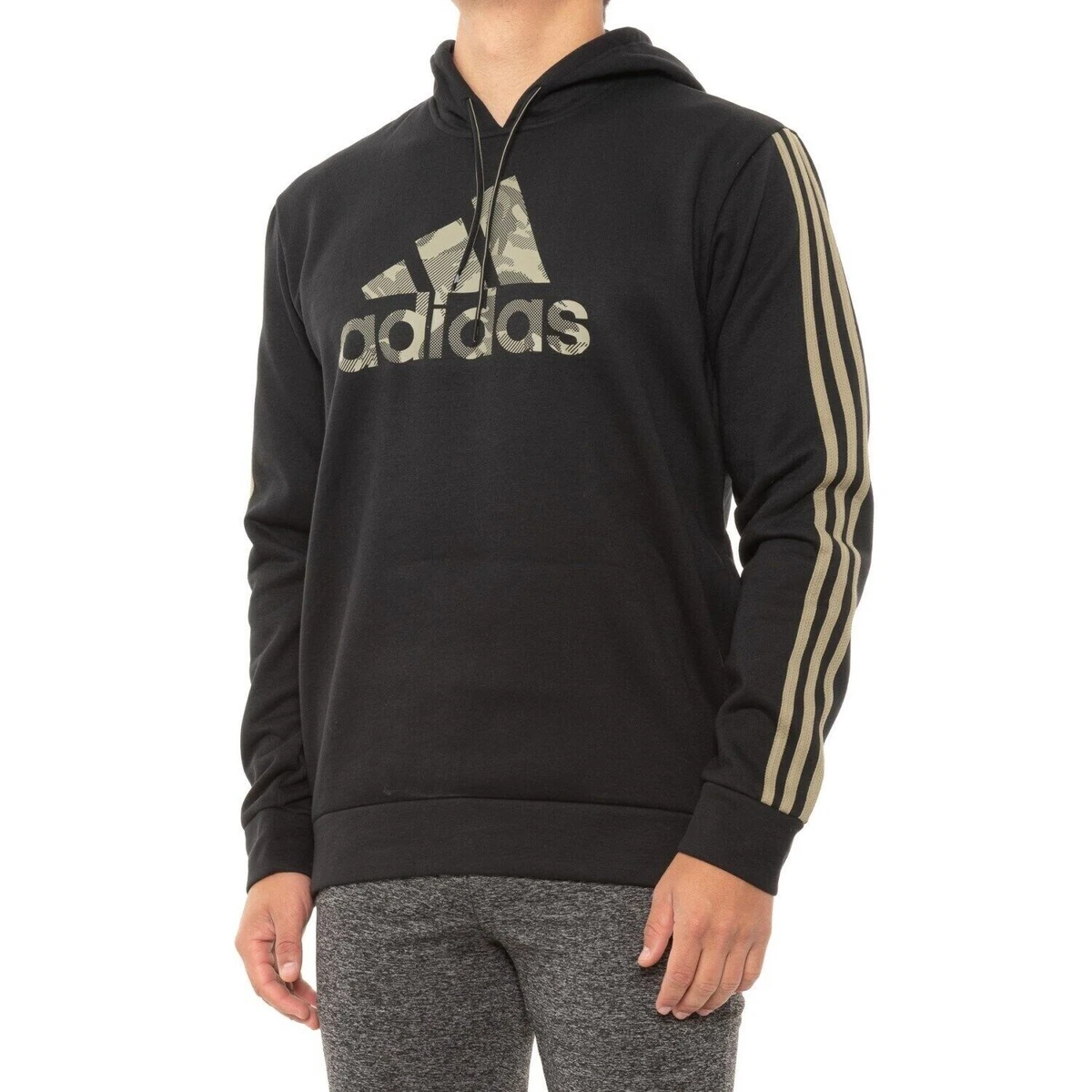 Adidas three stripe pullover hoodie sale
