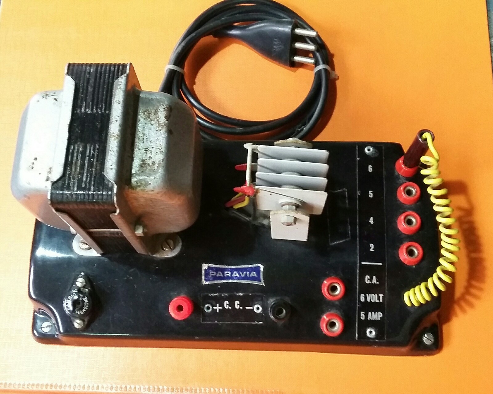 Trasformatore PARAVIA Vintage Raro 6V 5A AC/DC - Offerta!