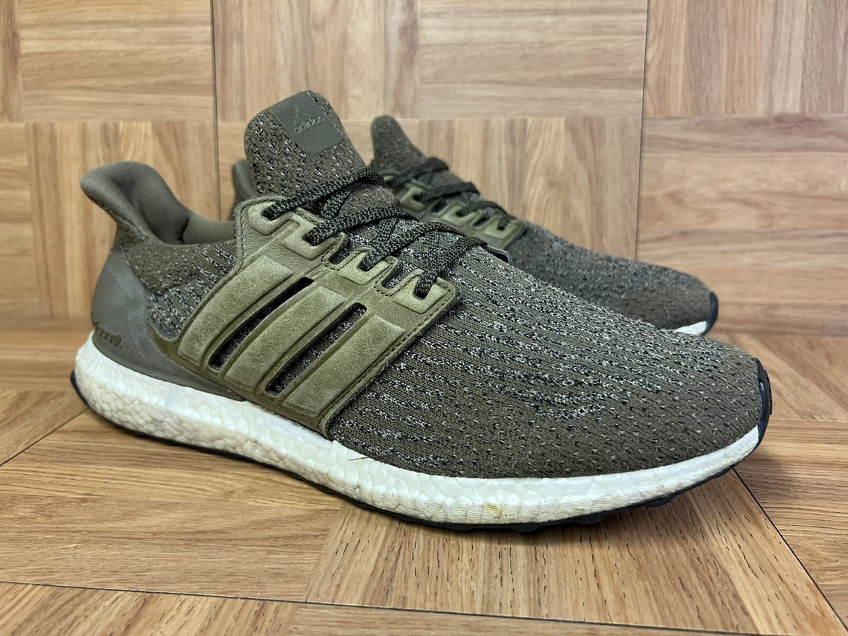 RARE Adidas Ultraboost 3.0 Trace Olive Leather Cage Army Green