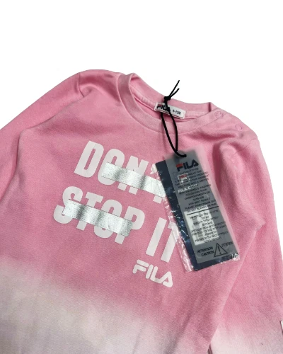 Детский комбинезон FILA с длинным рукавом с алгоритмом монограммой погружной штамп розовые оттенки - Изображение 2 из 4