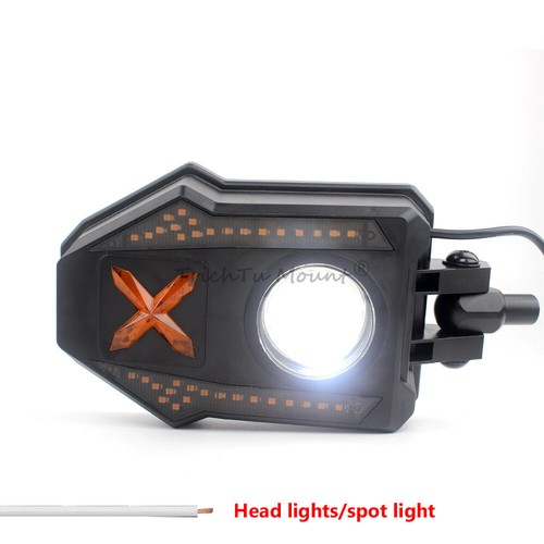 UTV Side View Mirrors w/ LED Light DRL Turn Signal For Polaris RZR 1.5-2" Bars - Foto 19 di 21