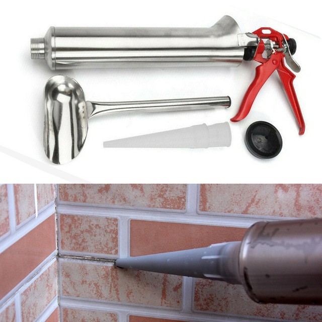 Mortar Gun Brick Pointing & Tile Grouting Cement Applicator Tool Kit