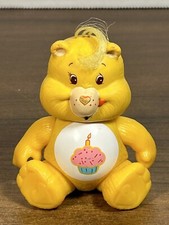 Vintage 1983 Kenner Care Bear Yellow BIRTHDAY BEAR Cupcake Poseable PVC Figure