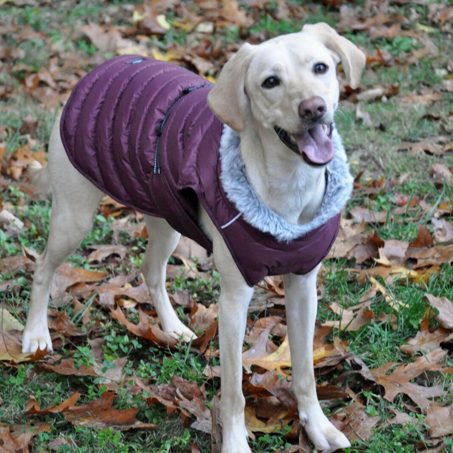 Alpine Extreme Weather Puffer Dog Coat by Doggie Design - Burgundy Alpine Extreme Weather Puffer Dog Coat by Doggie Design - Burgundy