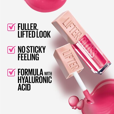Maybelline Lifter Gloss, Hydrating Lip Gloss with Hyaluronic Acid, High Shine...