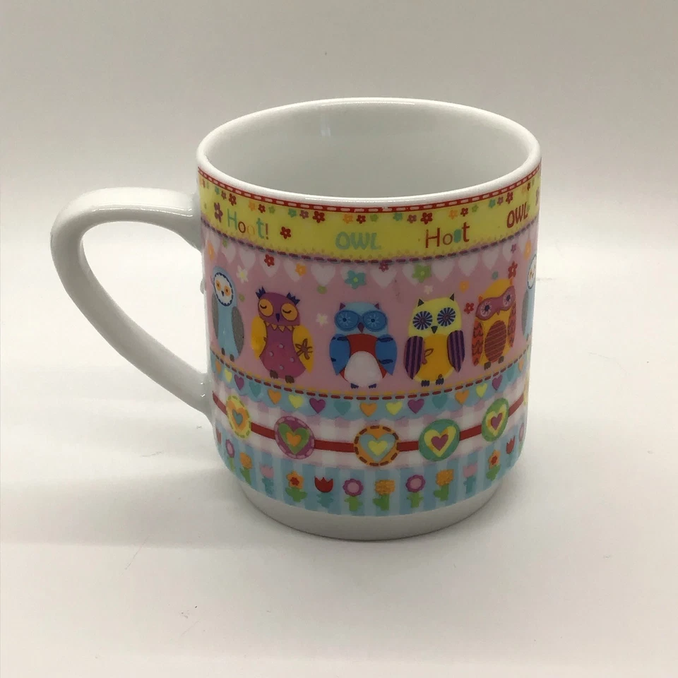 Taza de café de porcelana colorida Owls All Around de Creative Tops Foto 2 de 4