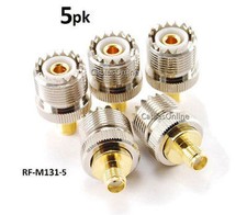 5-PACK Gold Plated SMA Female to UHF SO-239 Female Jack Adapter, RF-M131-5