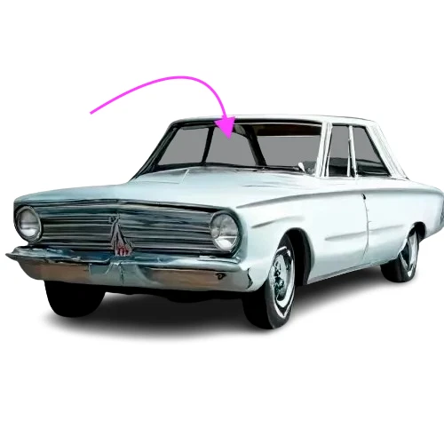 Se adapta a: 1963-1966 Plymouth Valiant 4 puertas camioneta parabrisas delantero vidrio Foto 2 de 4
