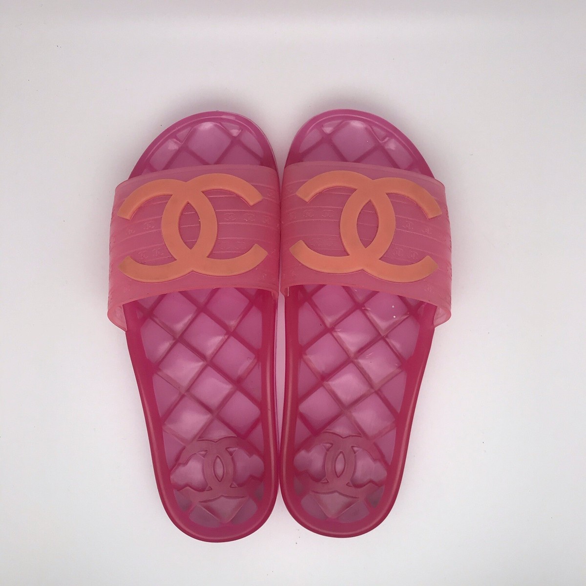 Chanel Slippers Pink Clear Size 37 | eBay