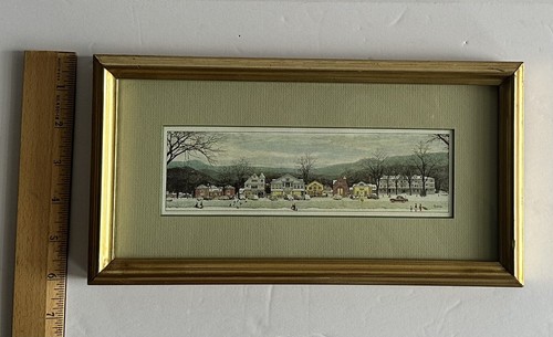 Vintage Norman Rockwell Stockbridge Main Street At Christmas Framed Print - Picture 3 of 5