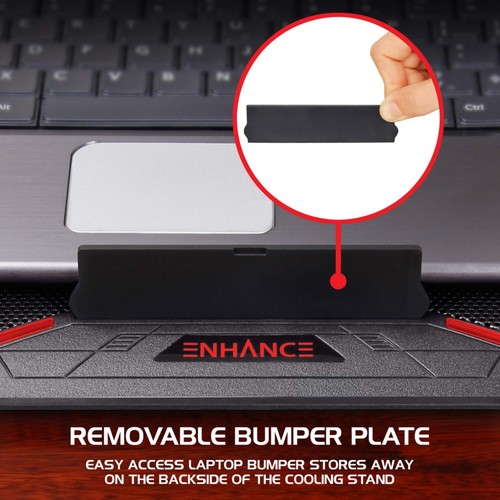 ENHANCE Cryogen Gaming Laptop Cooling Pad - 5 Quiet Cooler Fans and 2 USB Ports - Photo 8/8