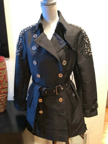 NEW SAM EDELMAN BLACK TRENCH COAT 