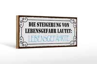 Holzschild Spruch 27X10 Cm Lebensgefahr LebensgefäHrte Deko Schild Wooden Sign