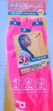 X-pression Expression 100 Kanekalon 3X Braiding Hair Pre-Stretched 58" Pink