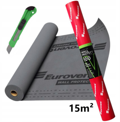 15qm EUROVENT  WALL PROTECT Einlagige Fassadenbahn Windbremse Windschutz 100g/m²