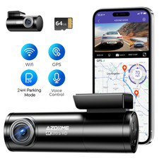 AZDOME 4K Car Dual Dash Cam 3840×2160P+1080P...