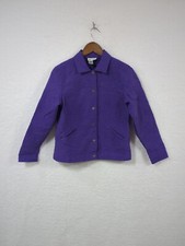 Coldwater Creek Purple Silk Quilted Jacket Snap Front Closures Petite PS