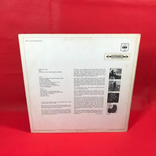 Carryin' On With Johnny Cash & June Carter 1967 UK vinyl LP record CBS original - Picture 2 of 4