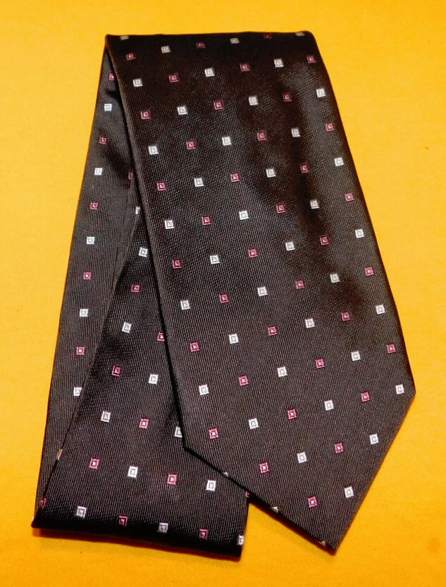 CORBATA CON MOTIVO DE LUNARES LOUIS DELL' OLIO HECHA EN ITALIA MARRÓN/BEIGE/AMARILLO - NUEVA CON ETIQUETAS - CORBATAS. Foto 2 de 3