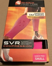 Shock Doctor Calf Sleeves Support Compression Ventilated Construction Pink Small