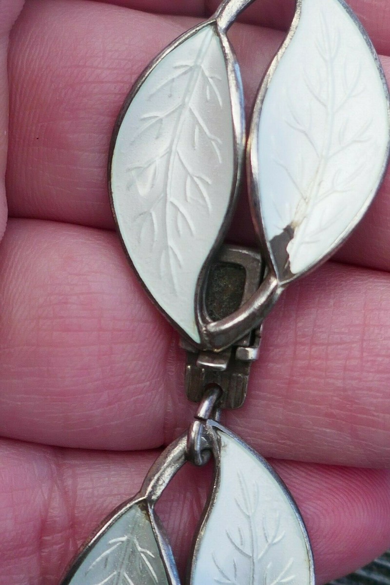 Vintage David Andersen Sterling Silver & Enameled Leaf Vintage David Andersen Sterling Silver & Enameled Leaf