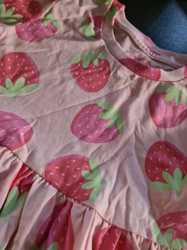Mädchen 18-24 Monate Erdbeere Kurzarm Tunika Kleid Sommer Kleidung Next da - Bild 2 von 7
