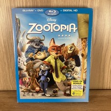 Zootopia Blu-ray DVD 2-Disc Set 2016 Disney Kids Cartoon Zoo Animals Slipcover