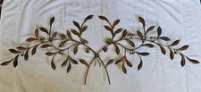 Italian Iron Wall Decor Grill Tole Olive Leaves Handcrafted Tri Color  16 X 42.5