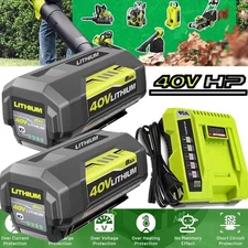 For RYOBI OP40404VNM 40V 4AH LITHIUM-ION RECHARGEABLE BATTERY OP40602 / CHARGER