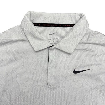Nike Tiger Woods Dri-Fit ADV Photon Dust Gray Golf Polo Shirt