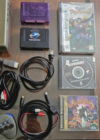 Sega Saturn Console s-video bundle w/Saroo & Psuedo-saturn. Wireless controllers