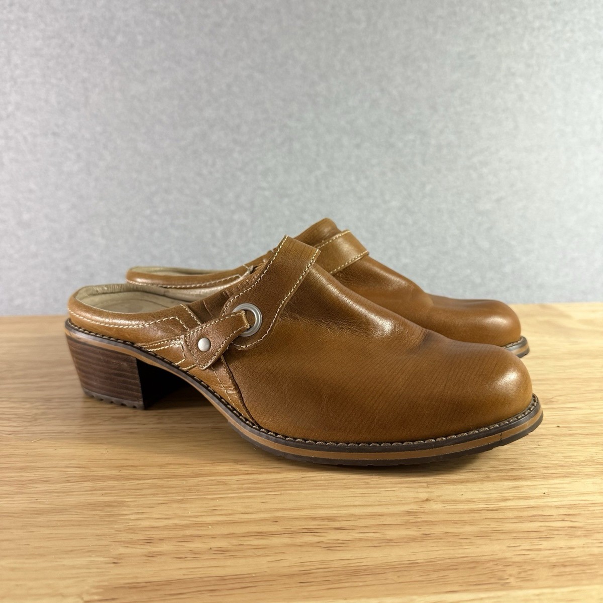 Red Wing Shoes Womens 10 D Slip On Mules Brown Leather Casual Block Heels